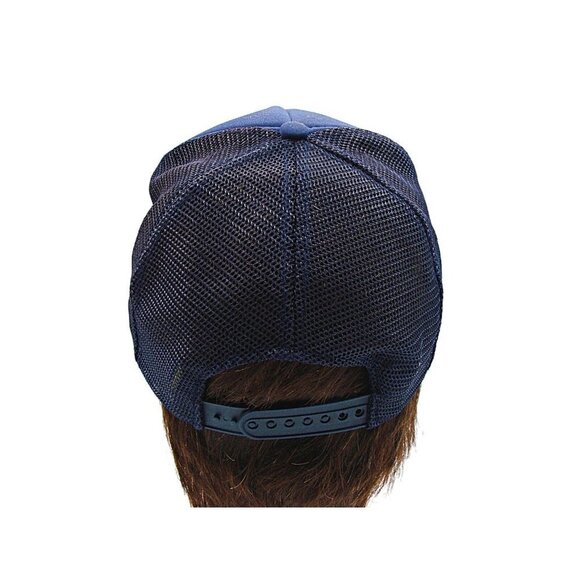 The Sportsman Vintage Snapback Trucker Hat Blue New Design Construction Logo - Picture 7 of 12